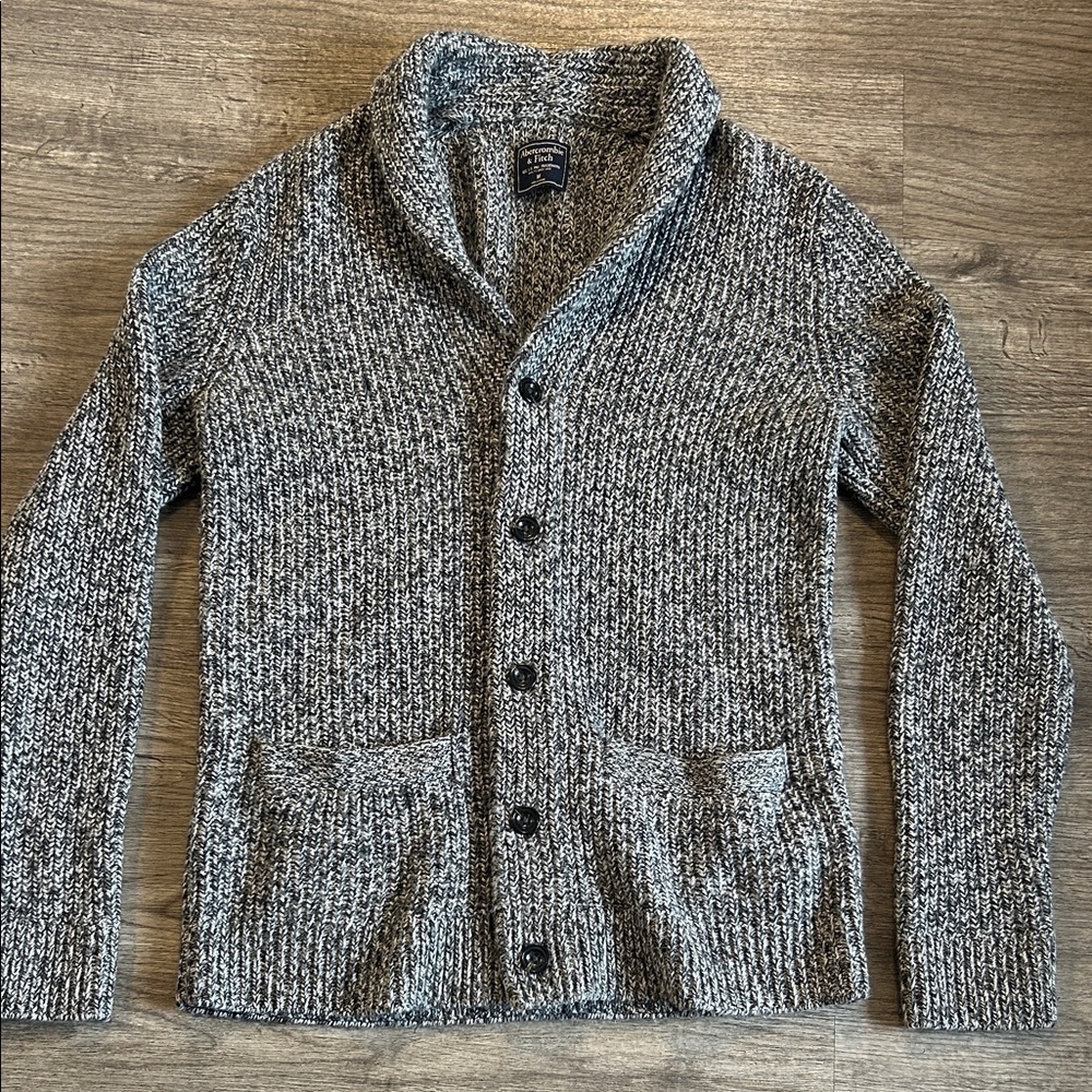Abercrombie & Fitch Marled Knit Shawl Collar Button Cardigan Size M - Picture 2 of 8